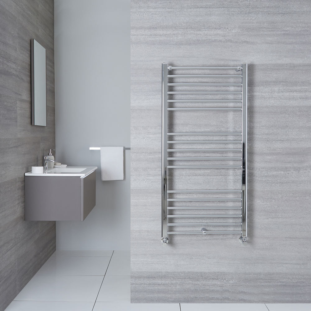 Radiador Toallero Plano - Cromado - 1200mm x 600mm x 30mm - 430 Vatios - Eco