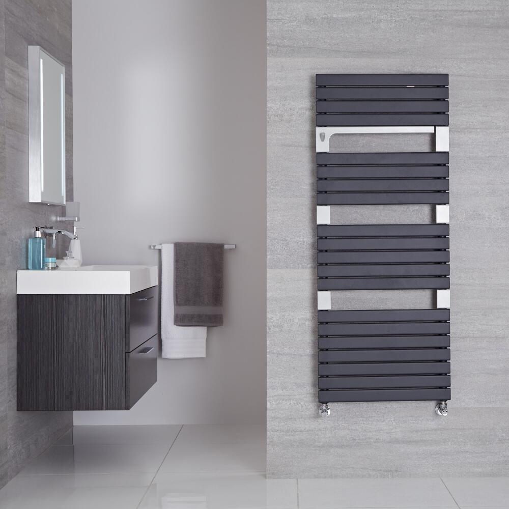 Radiador Toallero de Diseño Vertical - Antracita - 1360mm x 550mm - 989Vatios - Seina