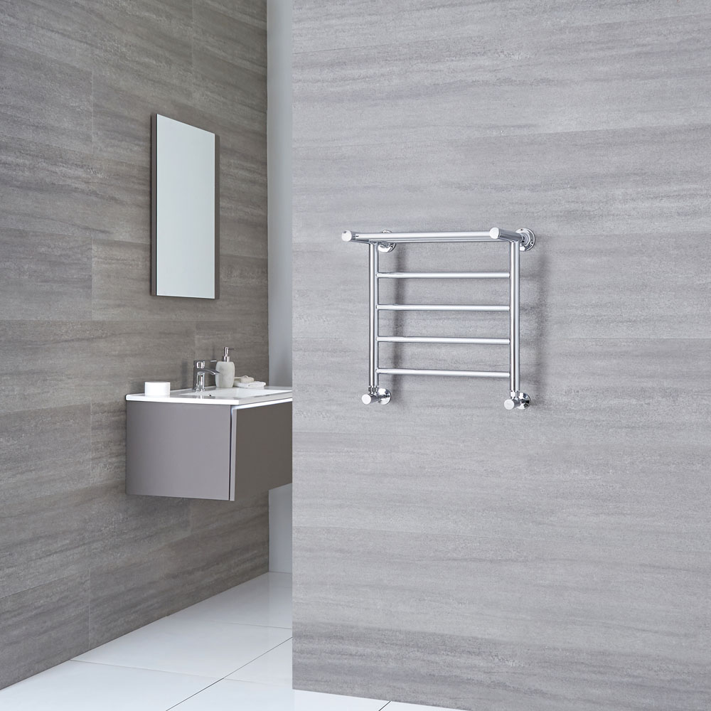 Radiador Toallero Plano - Cromado - 494mm x 532mm x 300mm - 205 Vatios - Duquesa