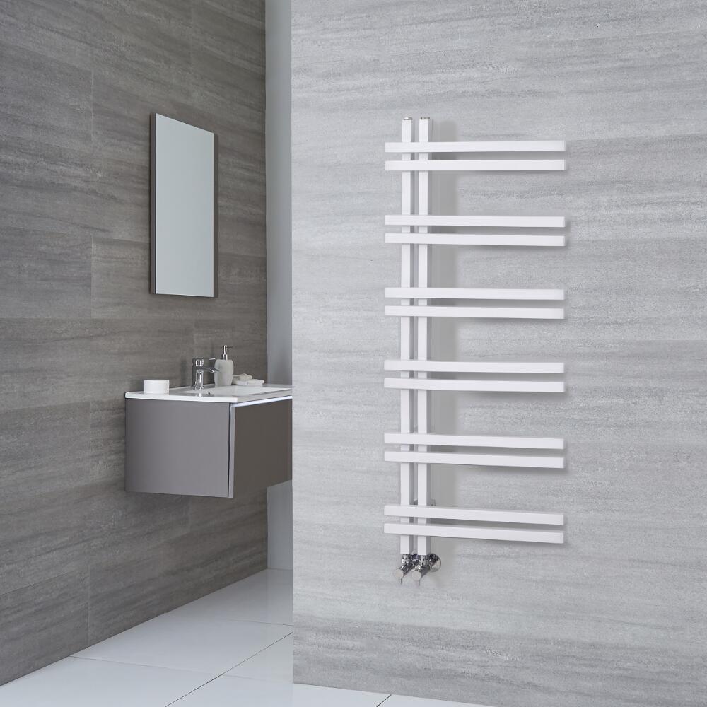 Radiador Toallero de Diseño - Aluminio - Blanco - 1200mm x 500mm - 526 Vatios - Tika