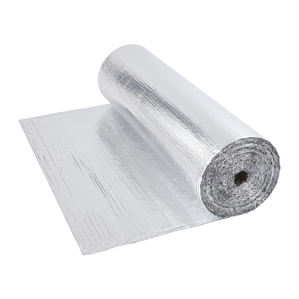 Rollo de Aislante Térmico de Doble Cara de Aluminio de 1 Capa con Burbujas de 40m x 1,2m