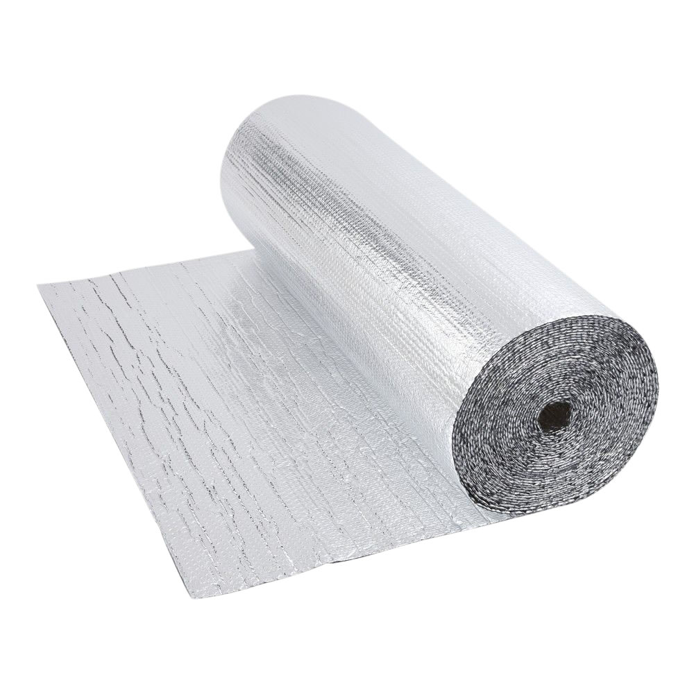 Rollo de Aislante Térmico de Aluminio de Doble Capa con Burbujas de Doble Cara 10m x 1,2m -12m2