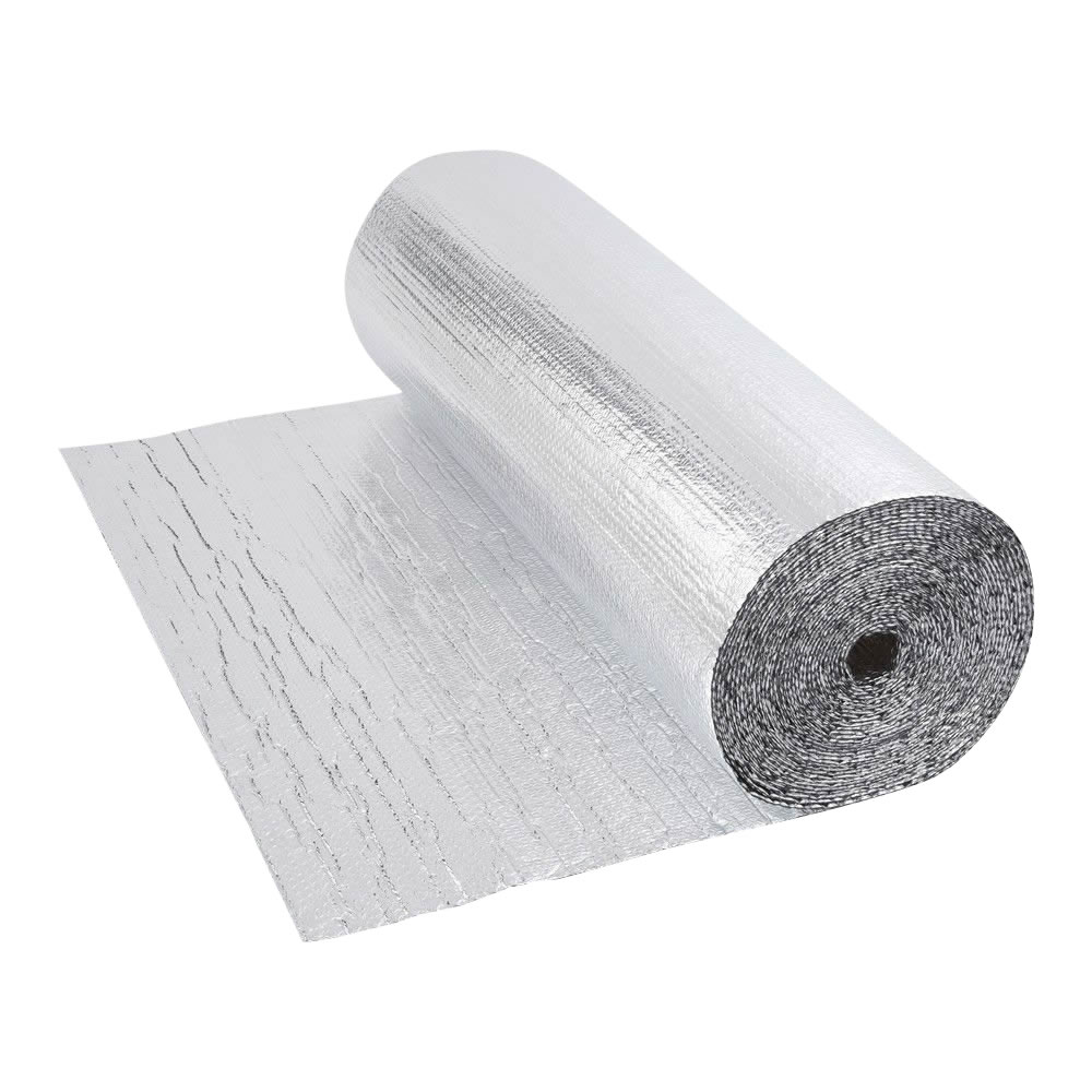Rollo de Aislante Térmico de Aluminio de Doble Capa con Burbujas de Doble Cara - 25m x 1,2m