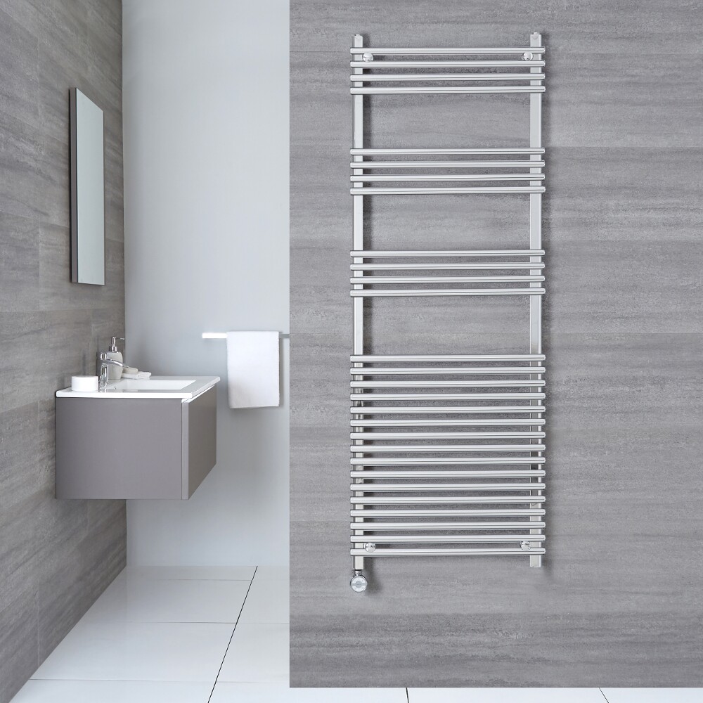 Radiador Toallero Eléctrico Plano - Cromado - 1650mm x 600mm x 84mm - Ischia