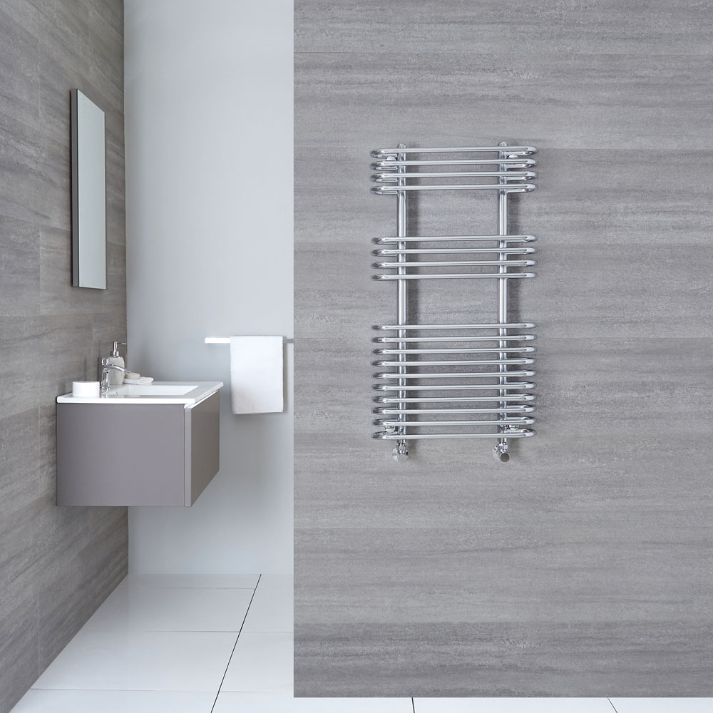Radiador Toallero Curvo - Cromado - 900mm x 500mm x 130mm - 341 Vatios - Select