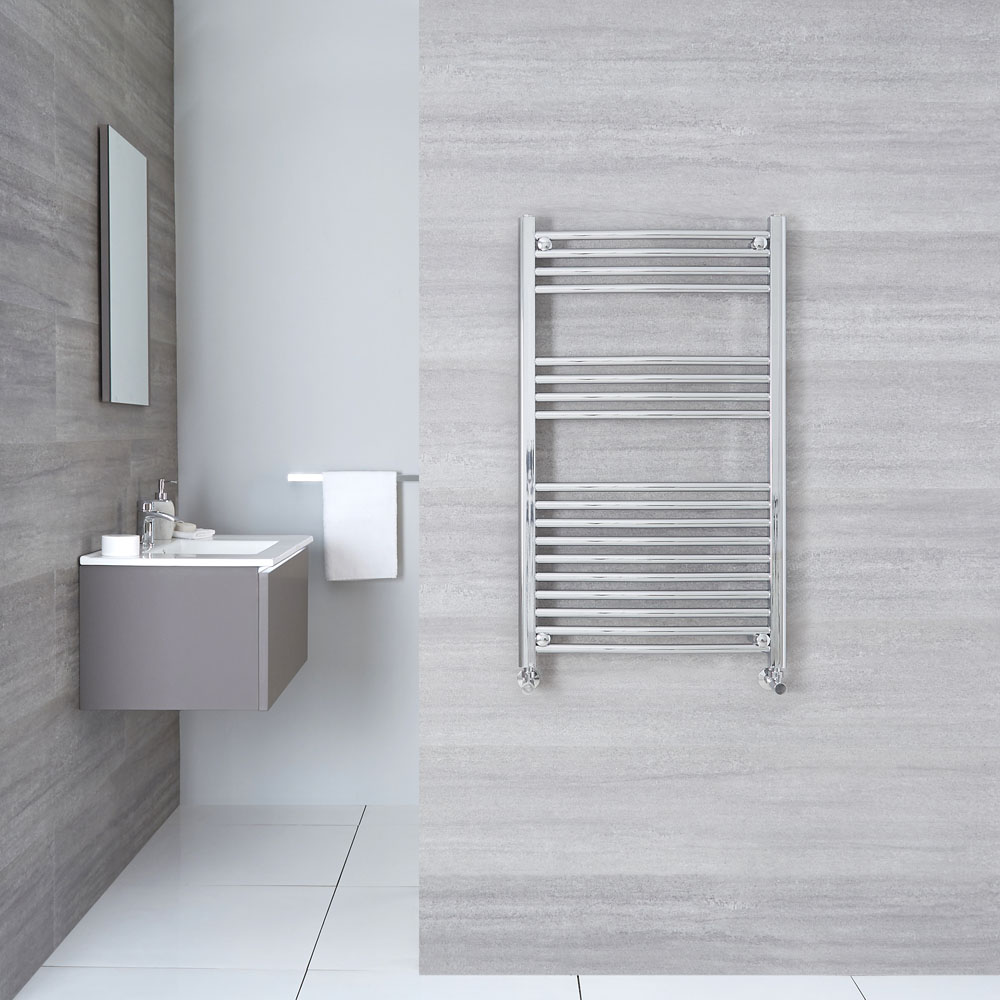 Radiador Toallero Curvo - Cromado - 1000mm x 500mm x 42mm - 359 Vatios - Ischia