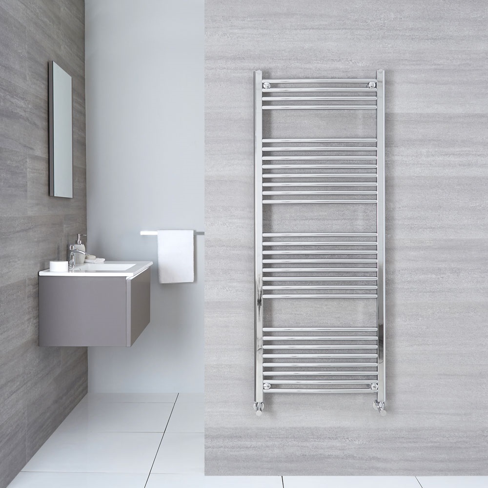 Radiador Toallero Curvo - Cromado - 1500mm x 600mm x 46mm - 554 Vatios - Ladder