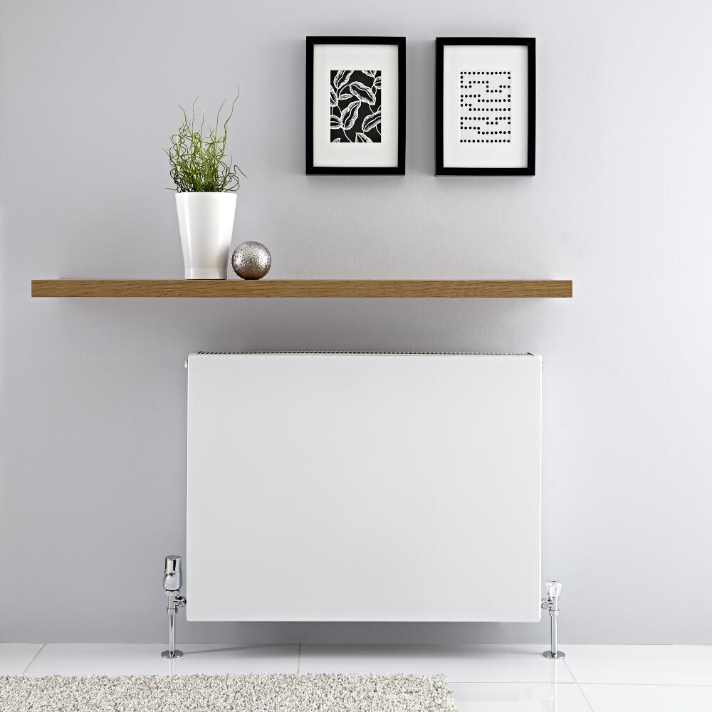 Radiador Convector Horizontal con Panel Doble - Blanco - 600mm x 800mm x 103mm - 1732 Vatios - Type 22