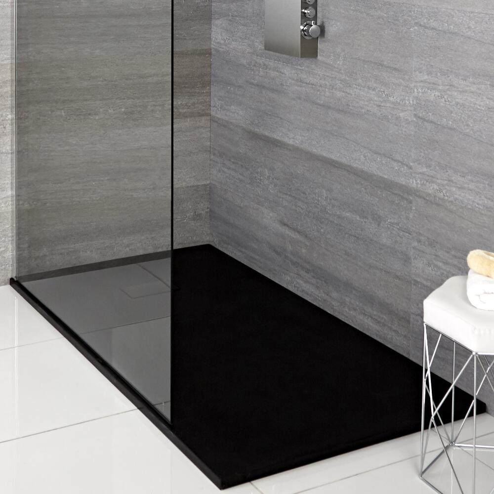 Plato de Ducha Rectangular Efecto Piedra de Color Grafito de 1200x800mm