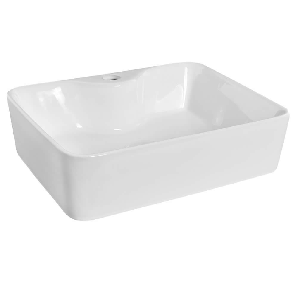 Lavabo Sobre Encimera Moderno Cerámica 37x48cm Rectangular