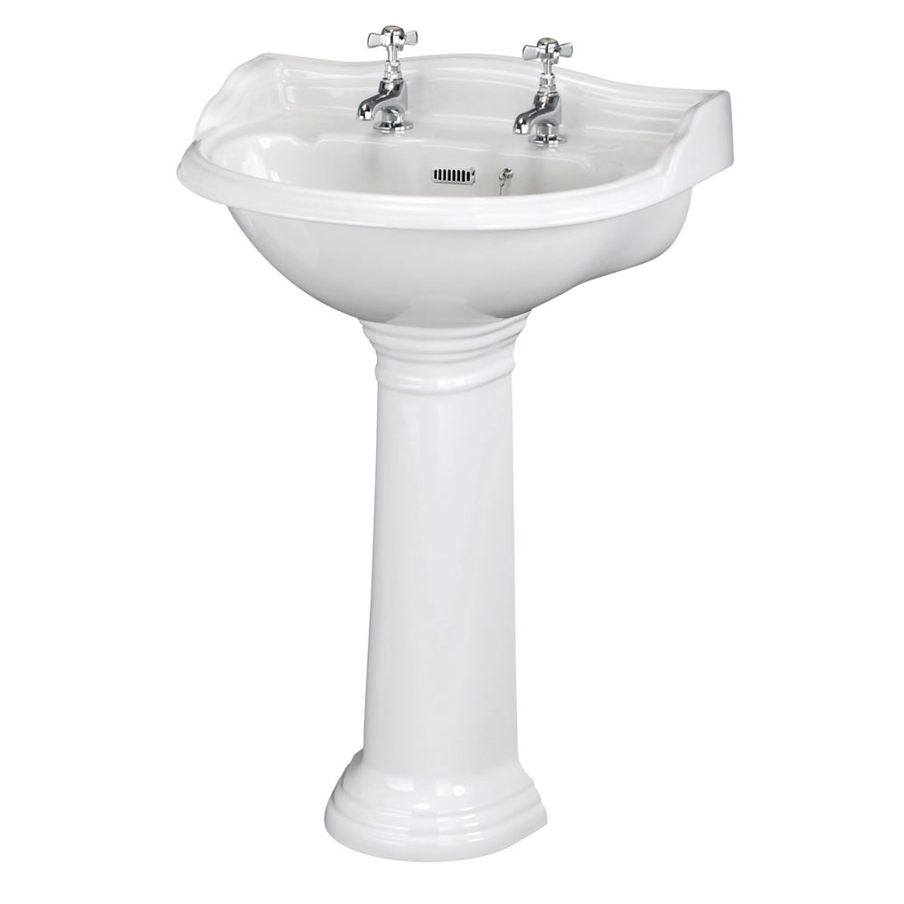 Lavabo con Pedestal en Cerámica en Estilo Moderno 600mm