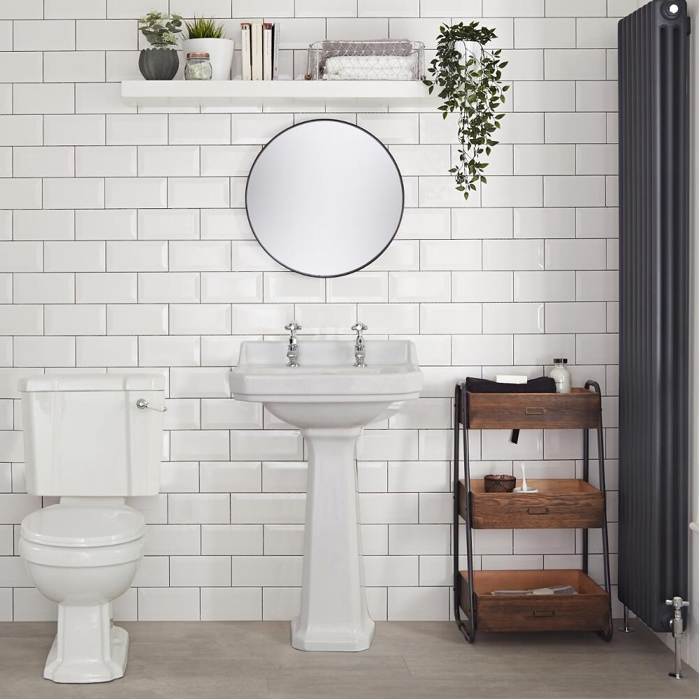 Pack de WC Completo con Inodoro Cisterna con Salida Horizontal y Tapa Tradicional