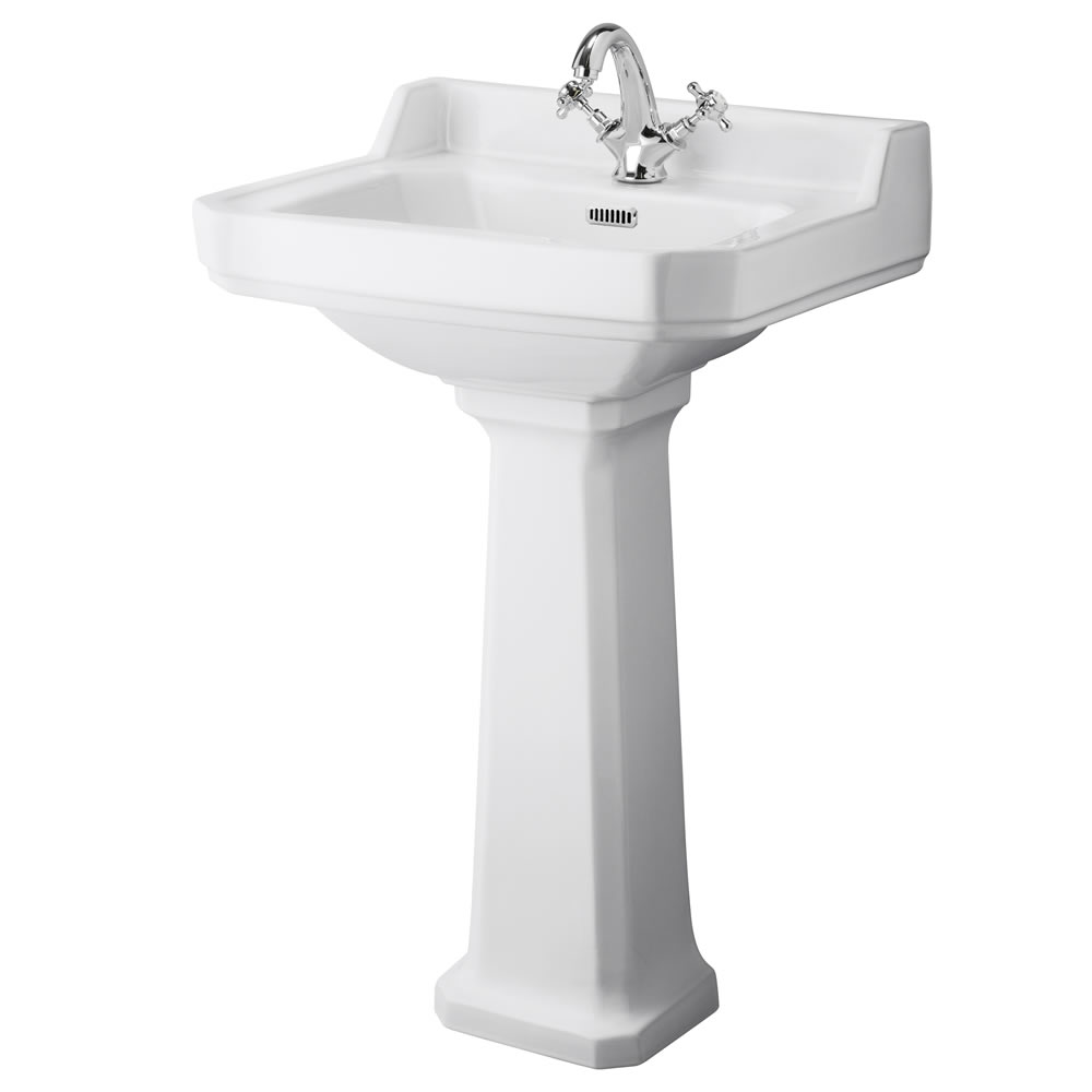 Lavabo con Pedestal en Cerámica 560mm