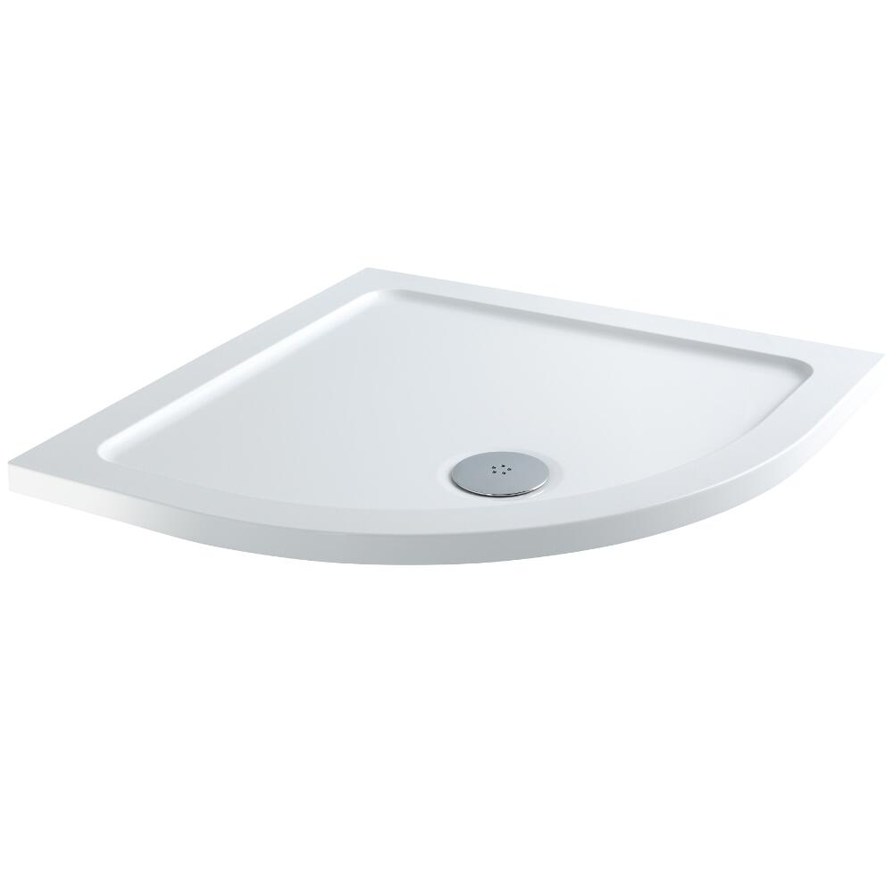 Plato de Ducha Angular de 1000x1000mm de Cuarto de Círculo Duco Stone