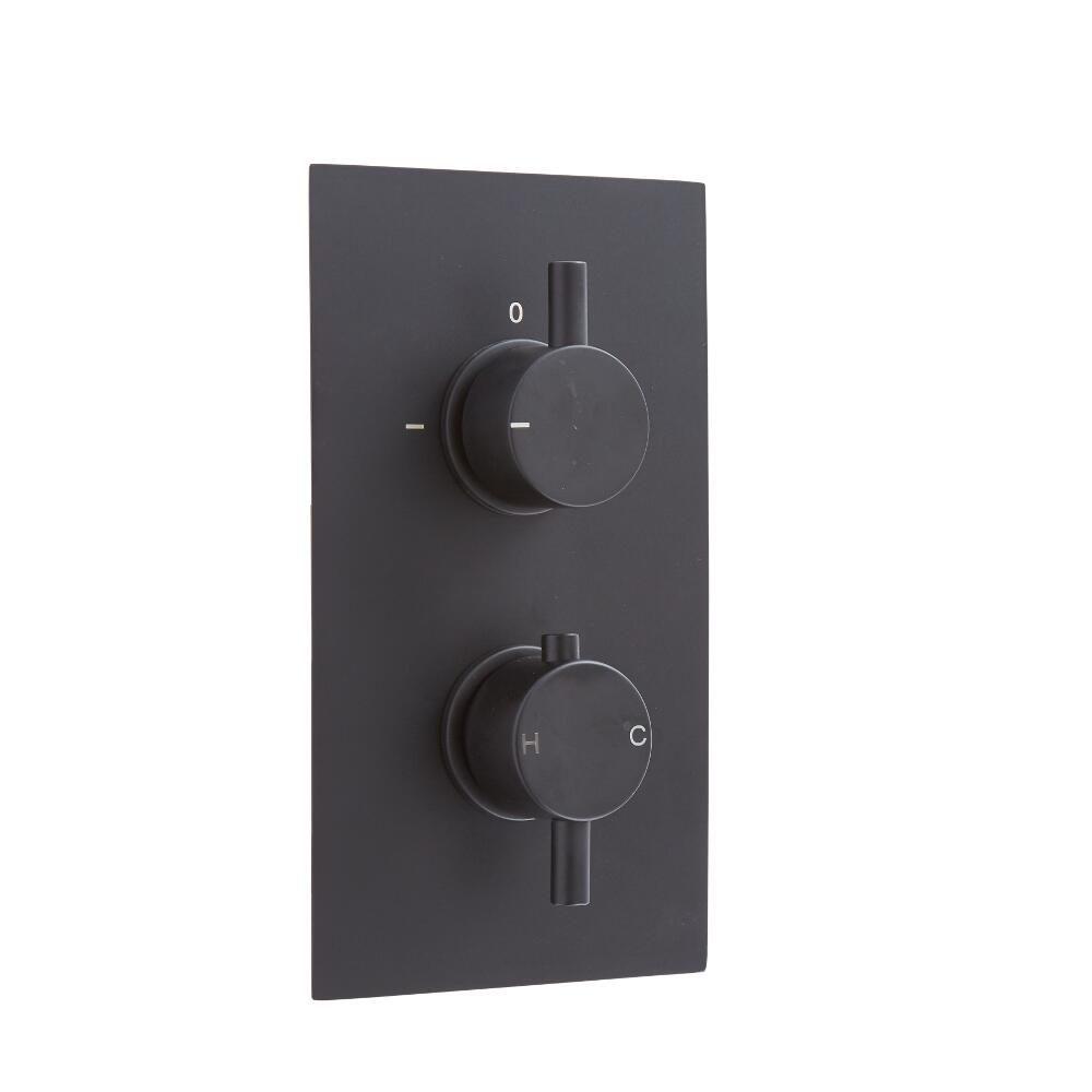 Llave de Ducha Termostática Redonda de 1 Función Negra - Nox