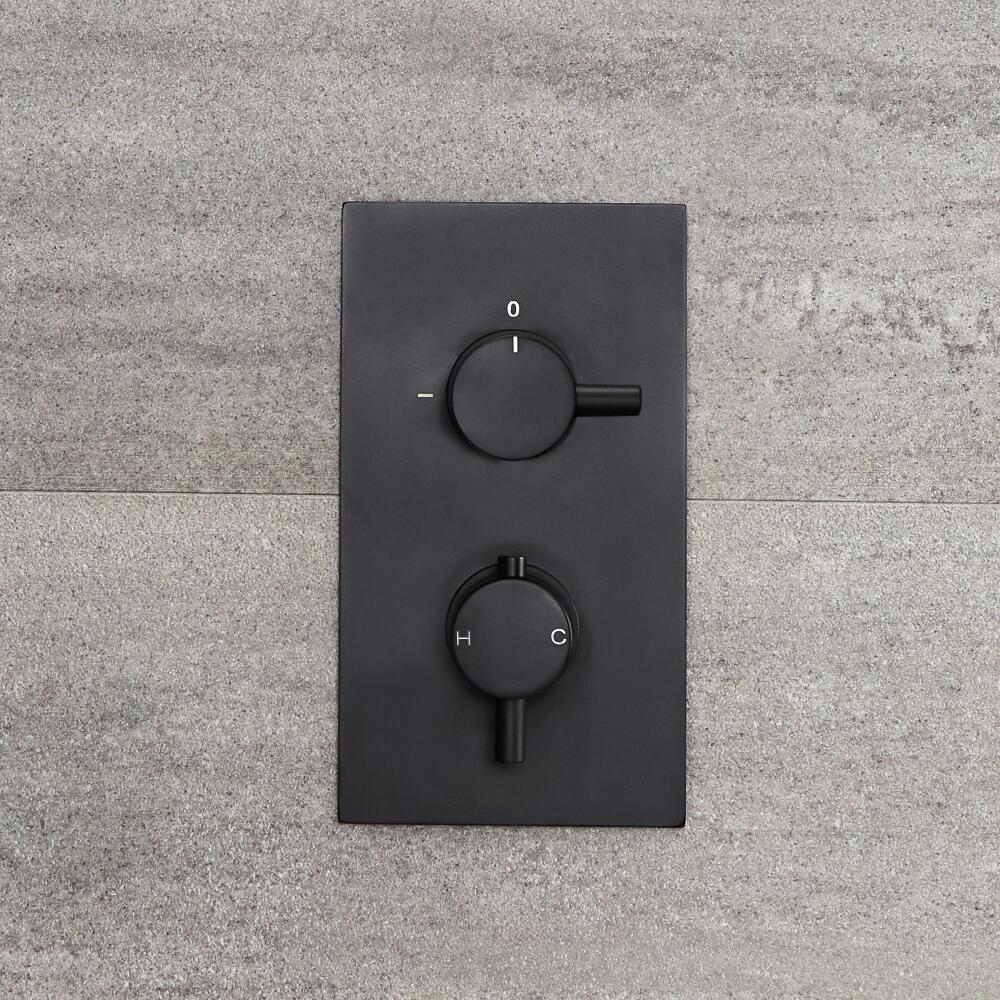 Llave de Ducha Termostática Redonda de 1 Función Negra - Nox