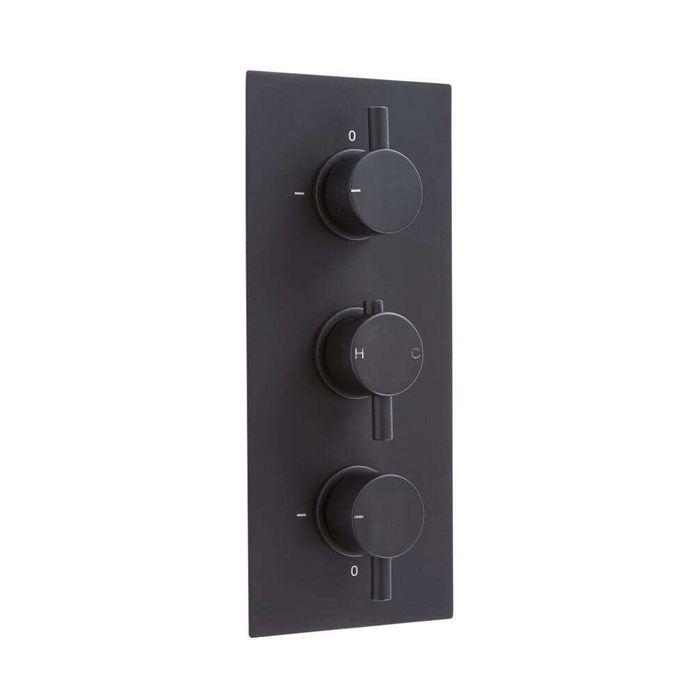 Llave de Ducha Termostática Triple de 3 Funciones Negra - Nox