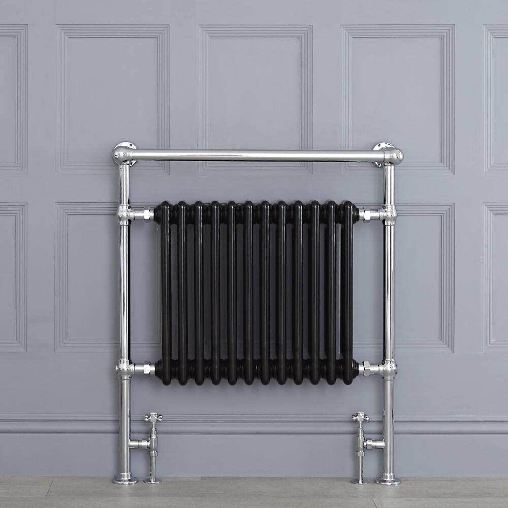 Radiador Toallero Tradicional Negro - 930mm x 790mm (Barra Superior Angular) - Avon