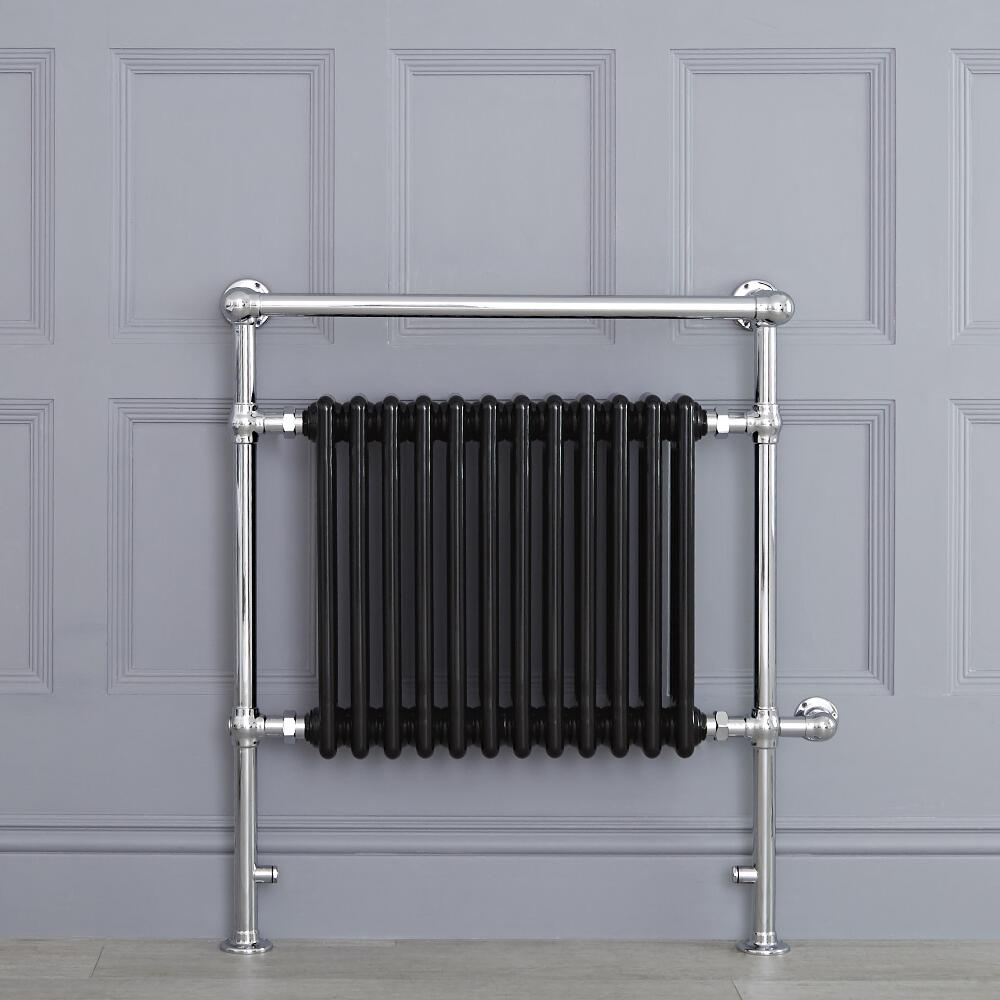 Radiador Toallero Tradicional con Elemento Eléctrico de 800 Watt - Negro - 930mm x 790mm - Avon