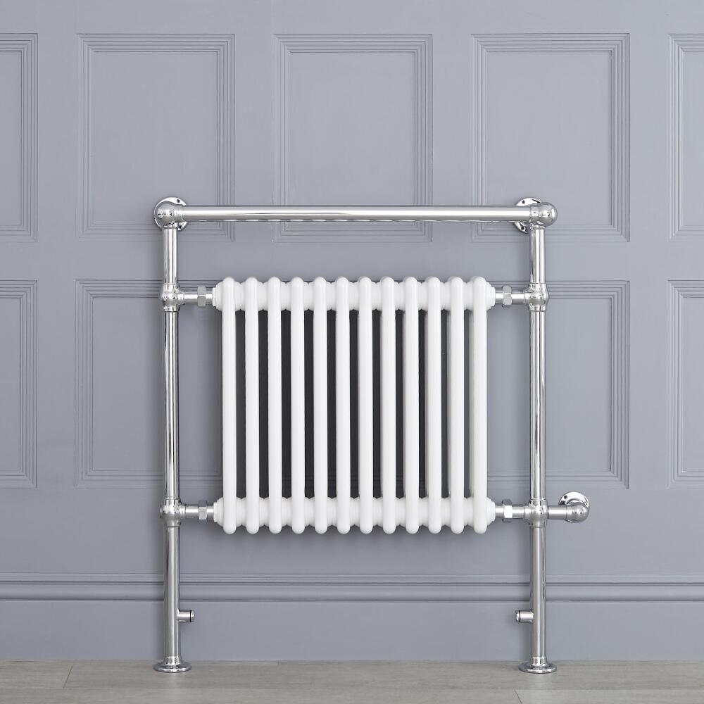 Radiador Toallero Tradicional con Elemento Eléctrico de 800 Watt - Blanco - 930mm x 790mm - Elizabeth