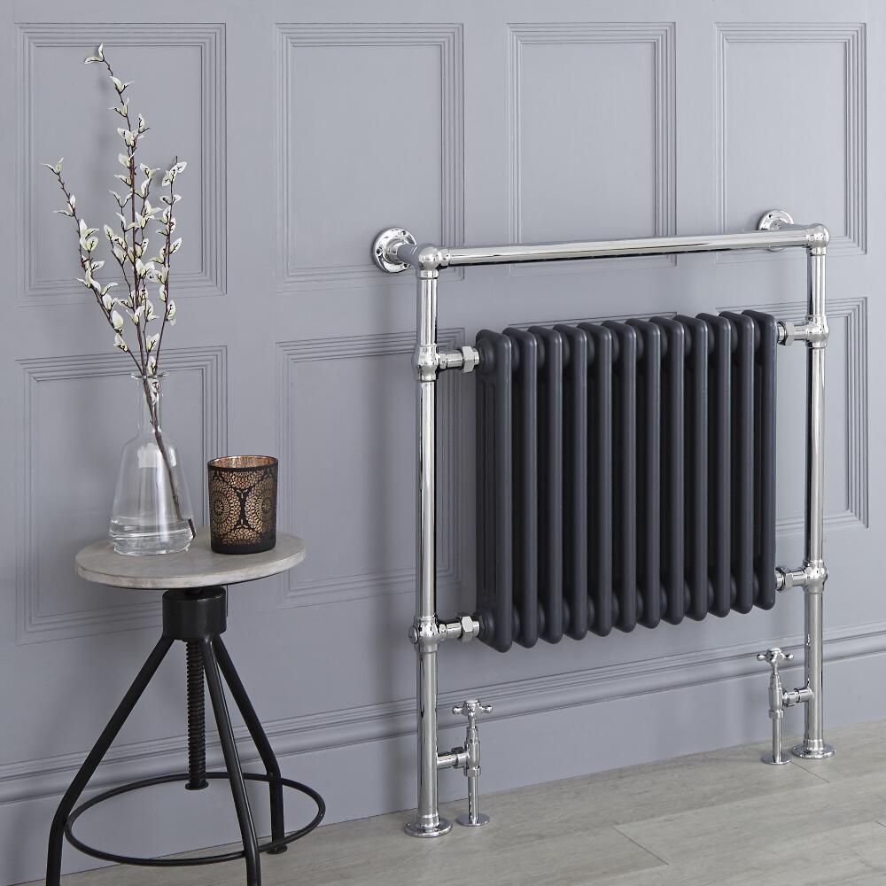 Radiador Toallero Tradicional Antracita - 930mm x 790mm (Barra Superior Plana) - Avon
