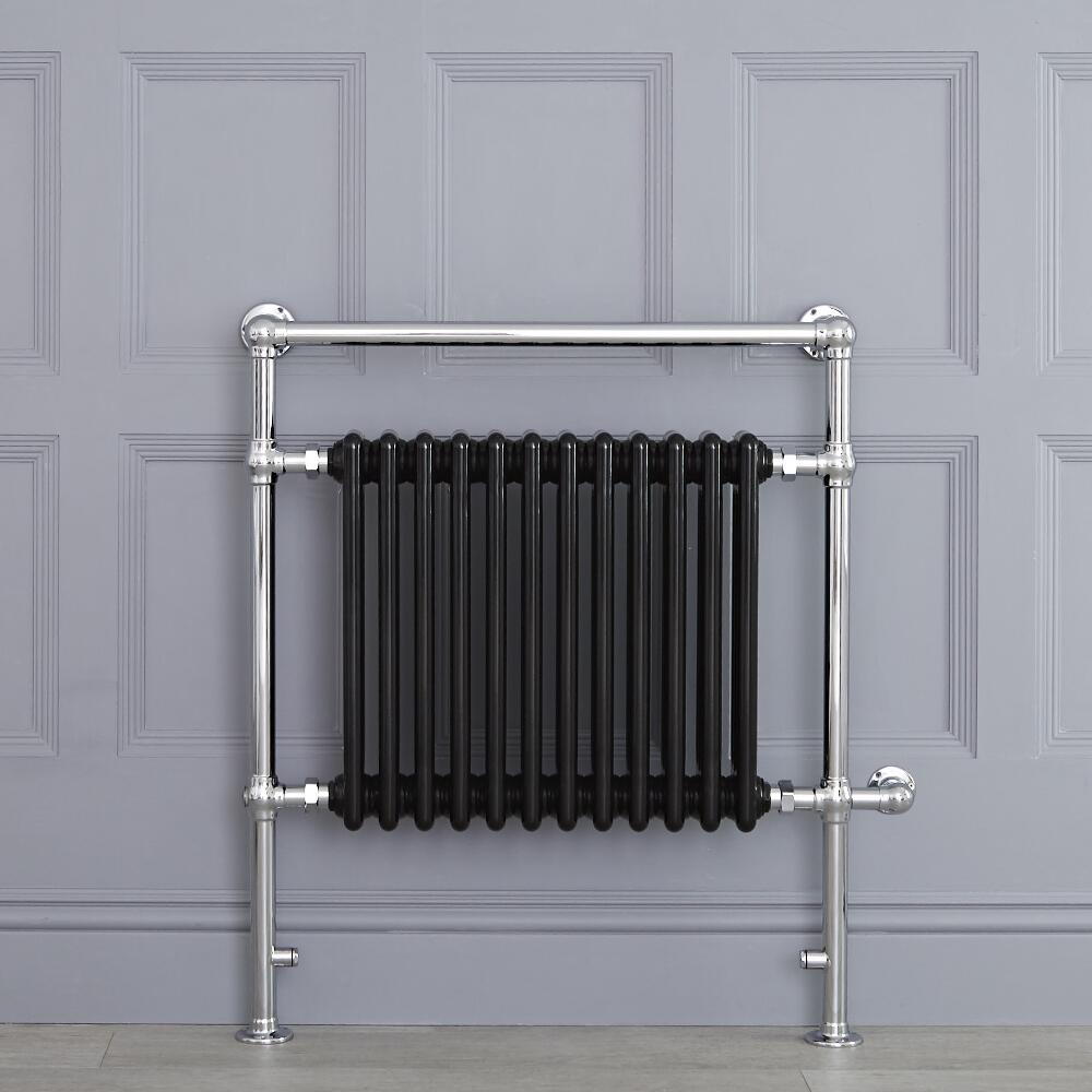 Radiador Toallero Tradicional con Elemento Eléctrico de 800 Watt - Negro - 930mm x 790mm - Avon
