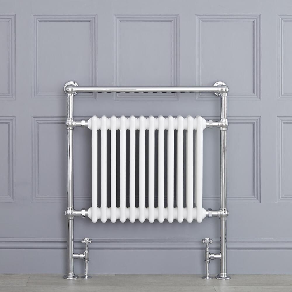 Radiador Toallero Blanco Tradicional - 930mm x 790mm (con Barra Superior Plana) - Elizabeth