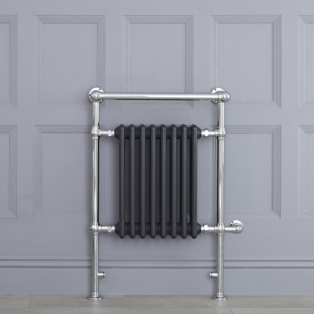 Radiador Toallero Tradicional con Elemento Eléctrico de 600 Watt - Blanco - 930mm x 620mm - Elizabeth