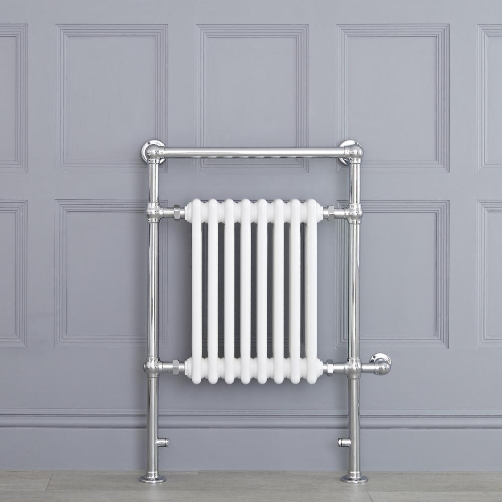 Radiador Toallero Tradicional con Elemento Eléctrico de 600 Watt - Blanco - 930mm x 620mm - Avon
