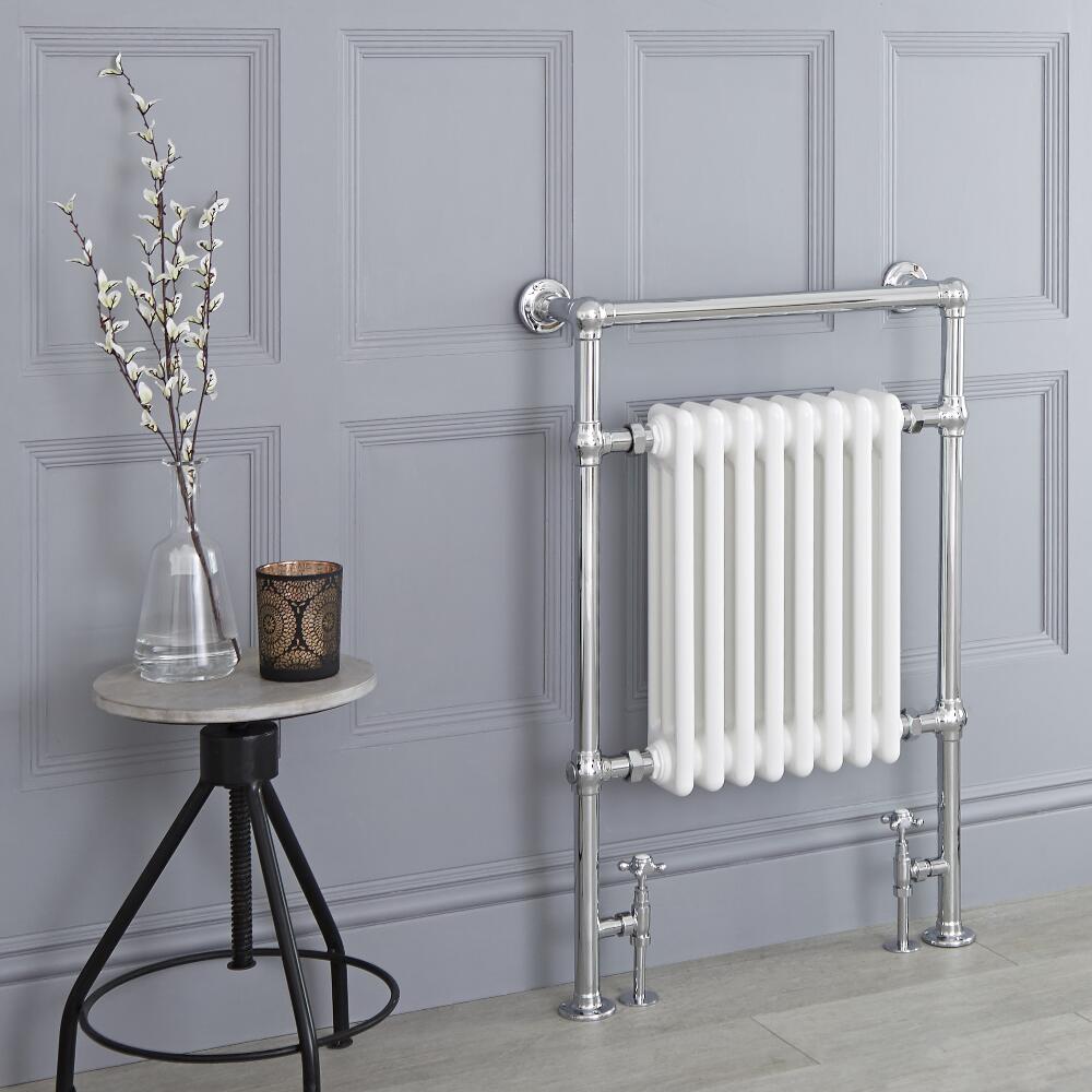 Radiador Toallero Blanco Tradicional - 930mm x 620mm (Barra Superior Plana) - Avon