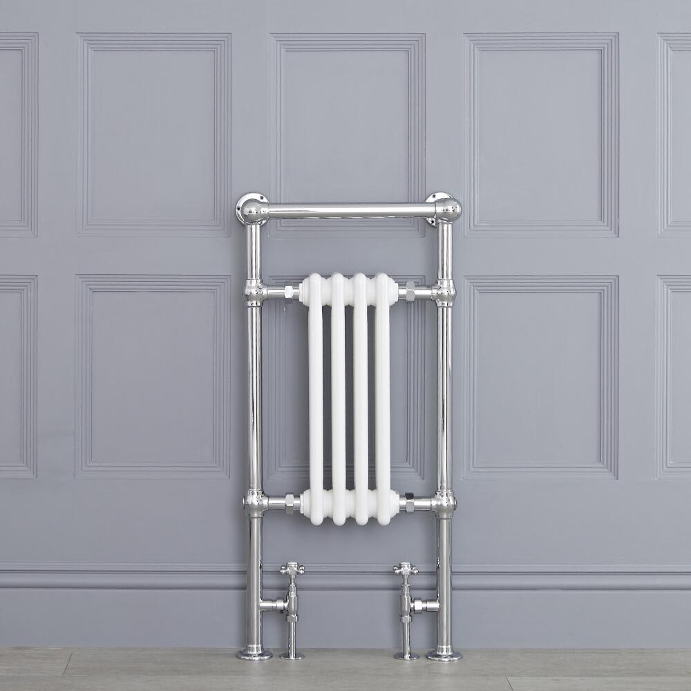 Radiador Toallero Blanco Tradicional - 930mm x 452mm (Barra Superior Angular) - Avon