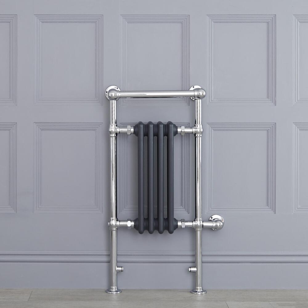 Radiador Toallero Tradicional con Elemento Eléctrico de 400 Watt - Antracita - 930mm x 452mm - Avon