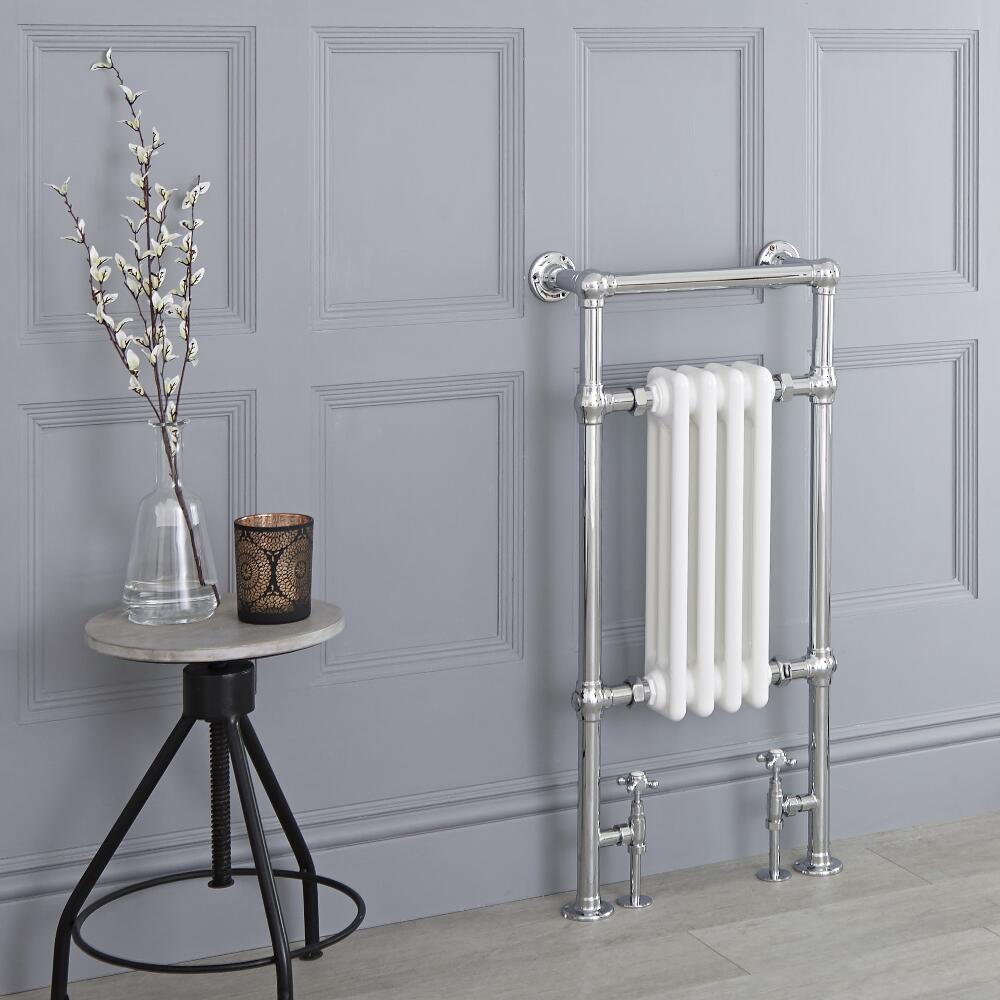 Radiador Toallero Blanco Tradicional - 930mm x 452mm (con Barra Superior Plana) - Avon