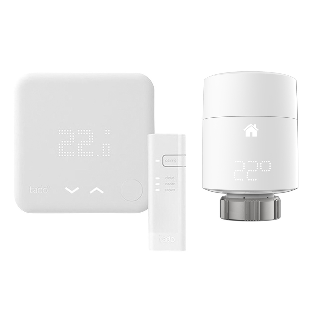Kit de Inicio Inteligente (v3) Tado° con Termostato Inteligentee y 1 Cabezal Termostático Vertical para Radiadores
