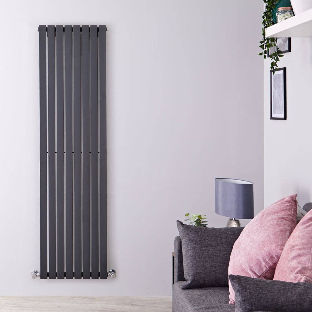 Radiador de Diseño Vertical - Antracita - 1780mm x 472mm x 53mm - 1195 Vatios - Sloane