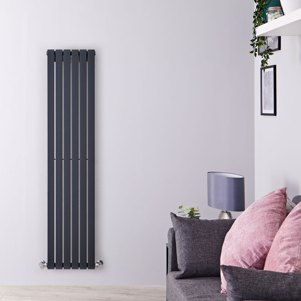Radiador de Diseño Vertical - Antracita - 1780mm x 354mm x 53mm - 896 Vatios - Sloane