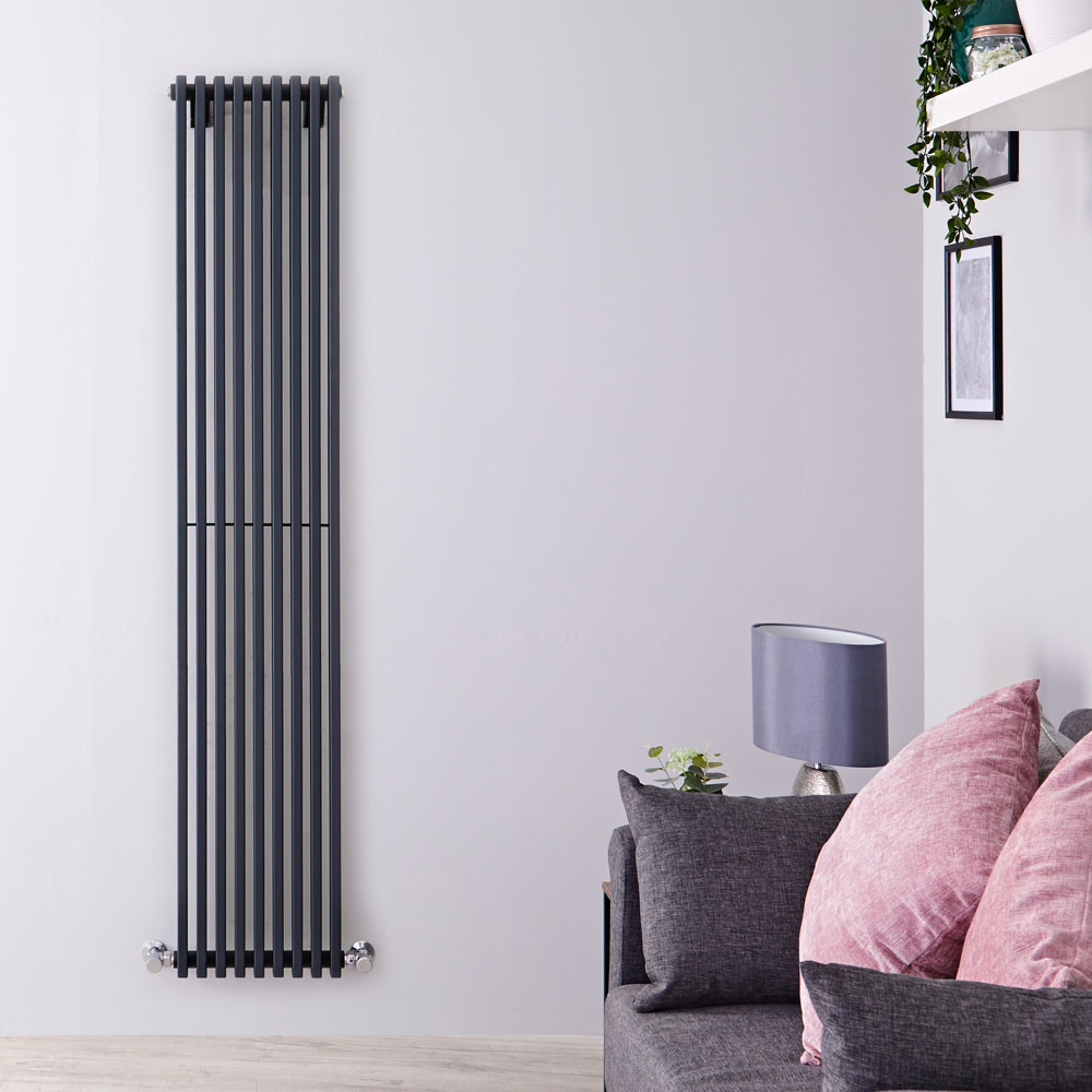 Radiador de Diseño Vertical - Antracita - 1780mm x 342mm x 84mm - 1176 Vatios - Fin
