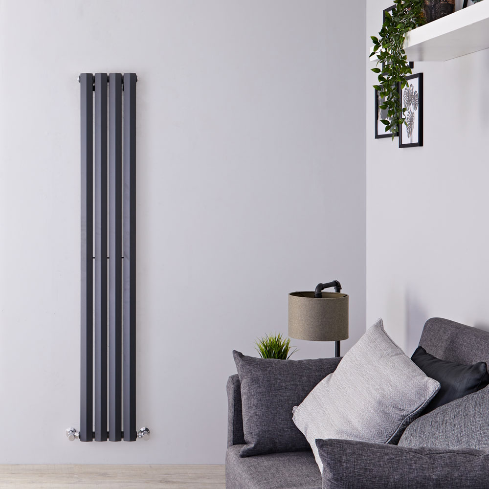 Radiador de Diseño Vertical - Antracita - 1780mm x 280mm x 60mm - 700 Vatios - Rombo