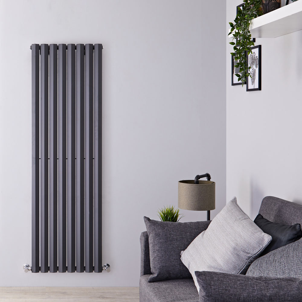 Radiador de Diseño Vertical - Antracita - 1780mm x 560mm x 60mm - 1401 Vatios - Rombo