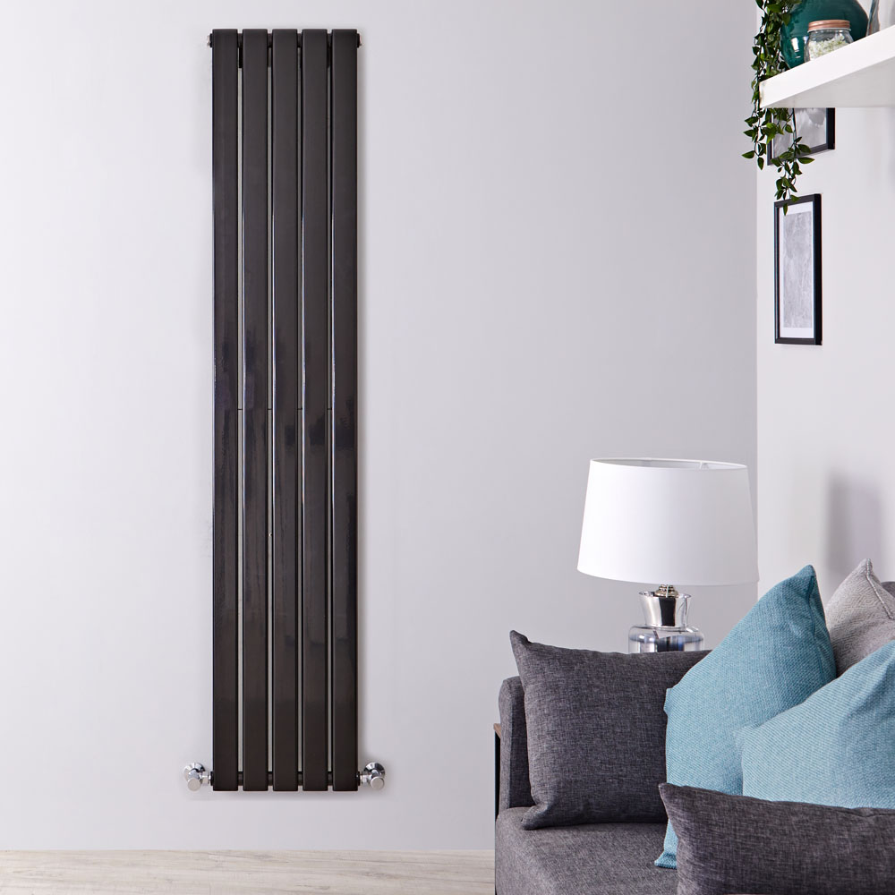 Radiador de Diseño Vertical Doble - Negro Lúcido - 1780mm x 350mm x 60mm - 1236 Vatios - Delta