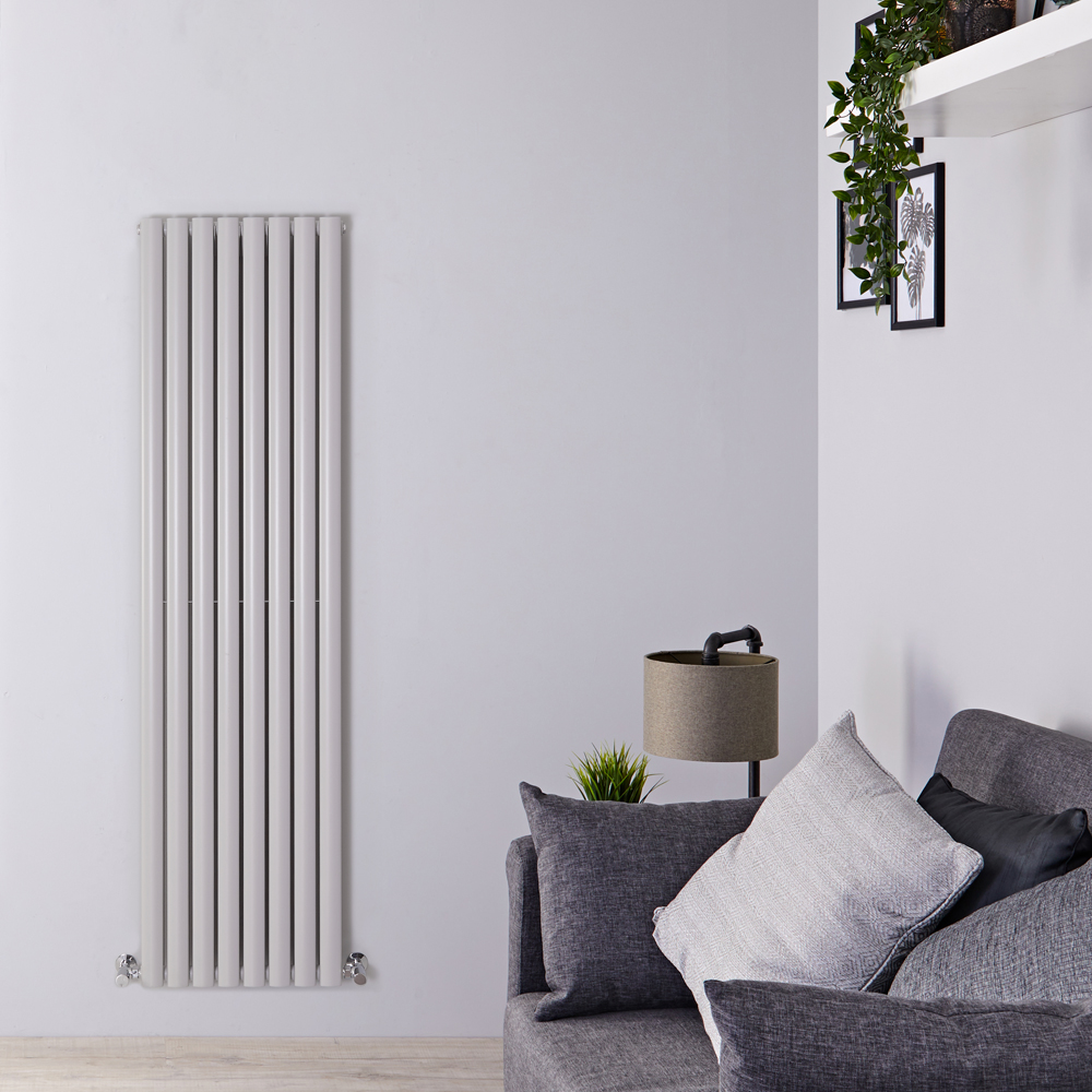 Radiador de Diseño Vertical Doble - Gris Claro - 1780mm x 472mm - 1868 Vatios - Revive
