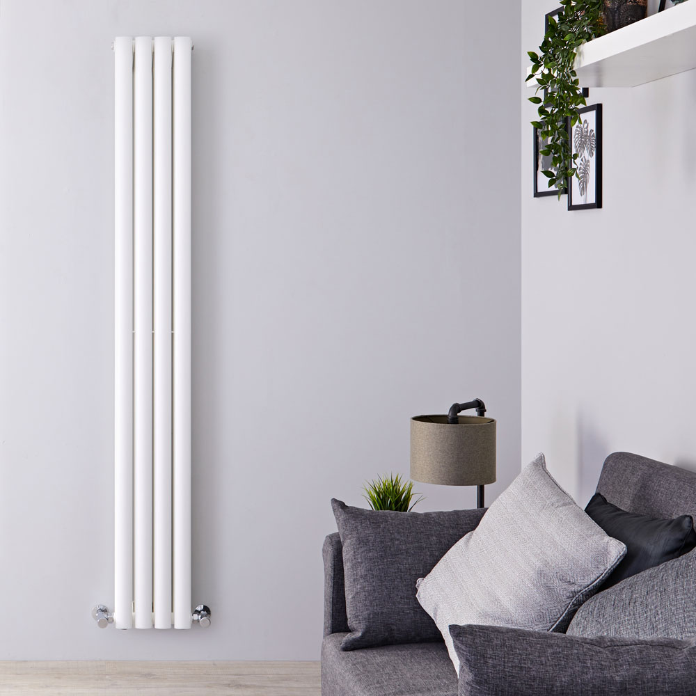 Radiador de Diseño Vertical Doble Ahorra Espacio - Blanco - 1780mm x 236mm x 78mm - 934 Vatios - Revive