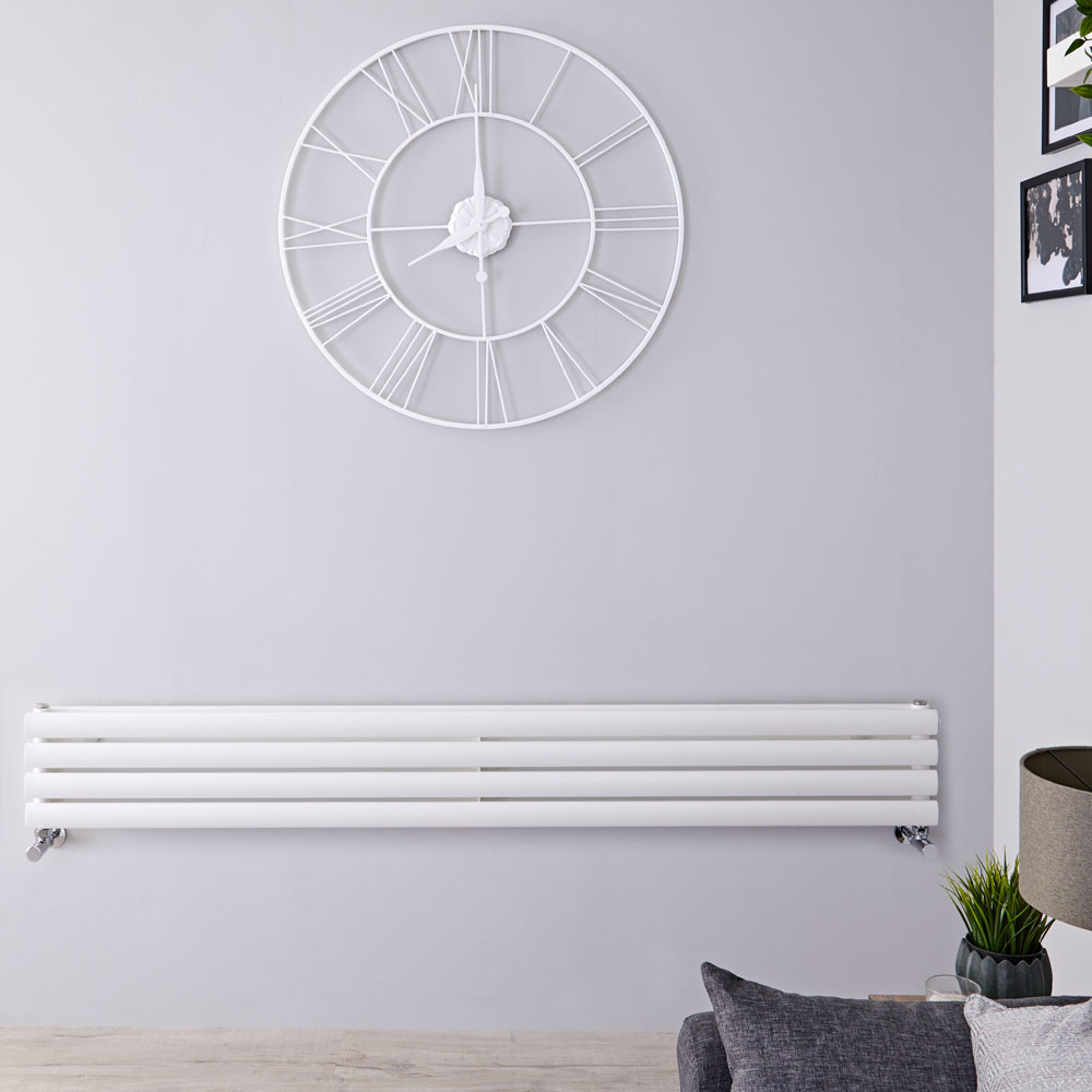 Radiador de Diseño Horizontal Doble - Blanco - 236mm x 1780mm x 78mm - 920 Vatios - Revive