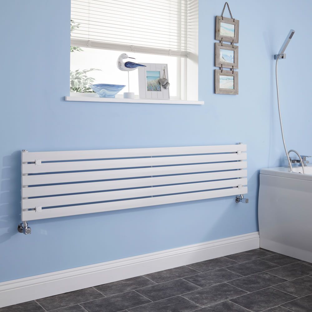 Radiador de Diseño Horizontal - Blanco - 354mm x 1780mm x 54mm - 820 Vatios - Sloane