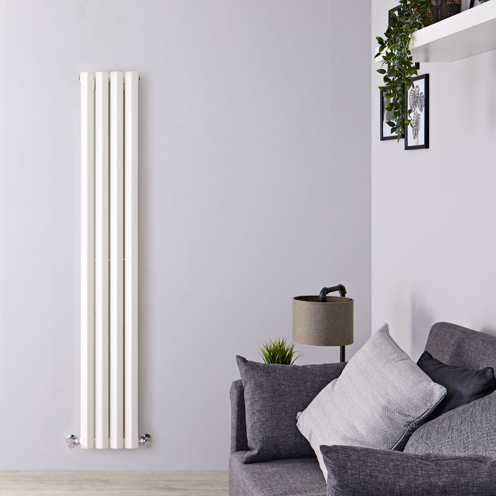 Radiador de Diseño Vertical Doble - Blanco - 1780mm x 280mm x 86mm - 1079 Vatios - Rombo