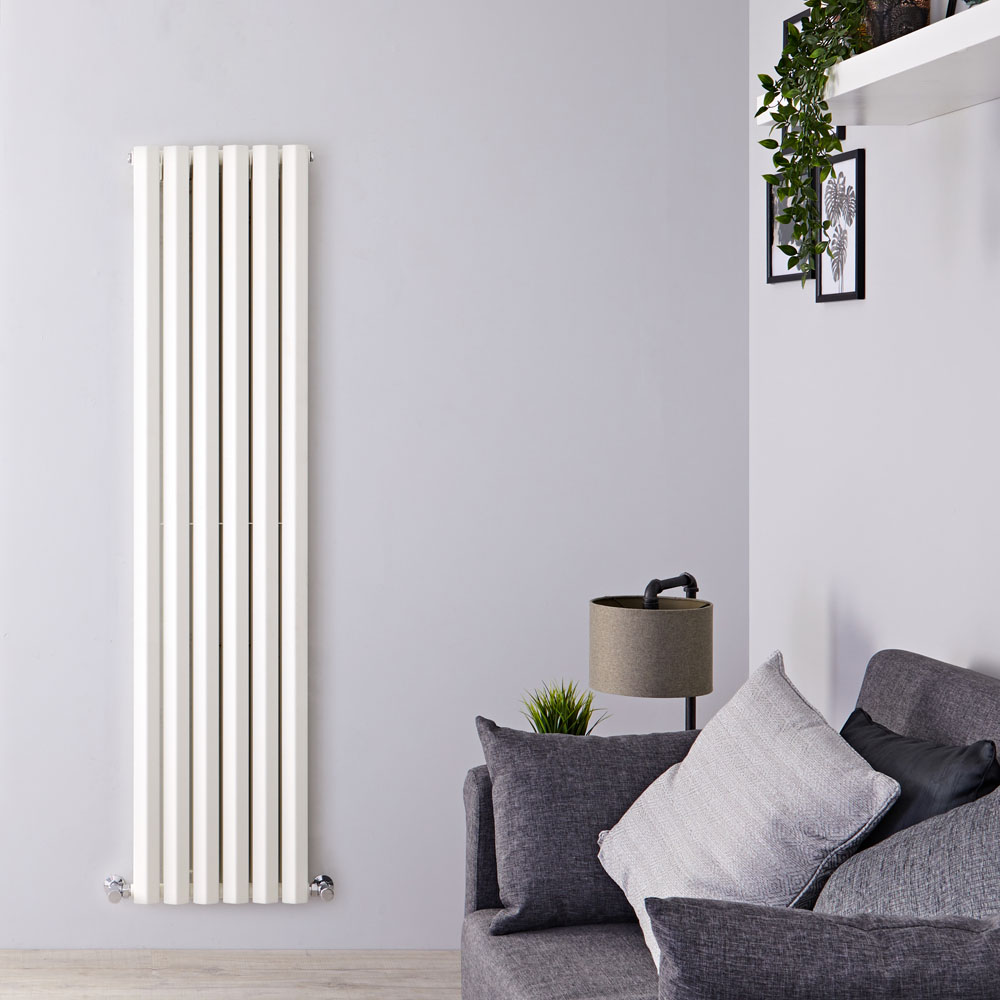 Radiador de Diseño Vertical Doble - Blanco - 1780mm x 420mm x 86mm - 1618 Vatios - Rombo