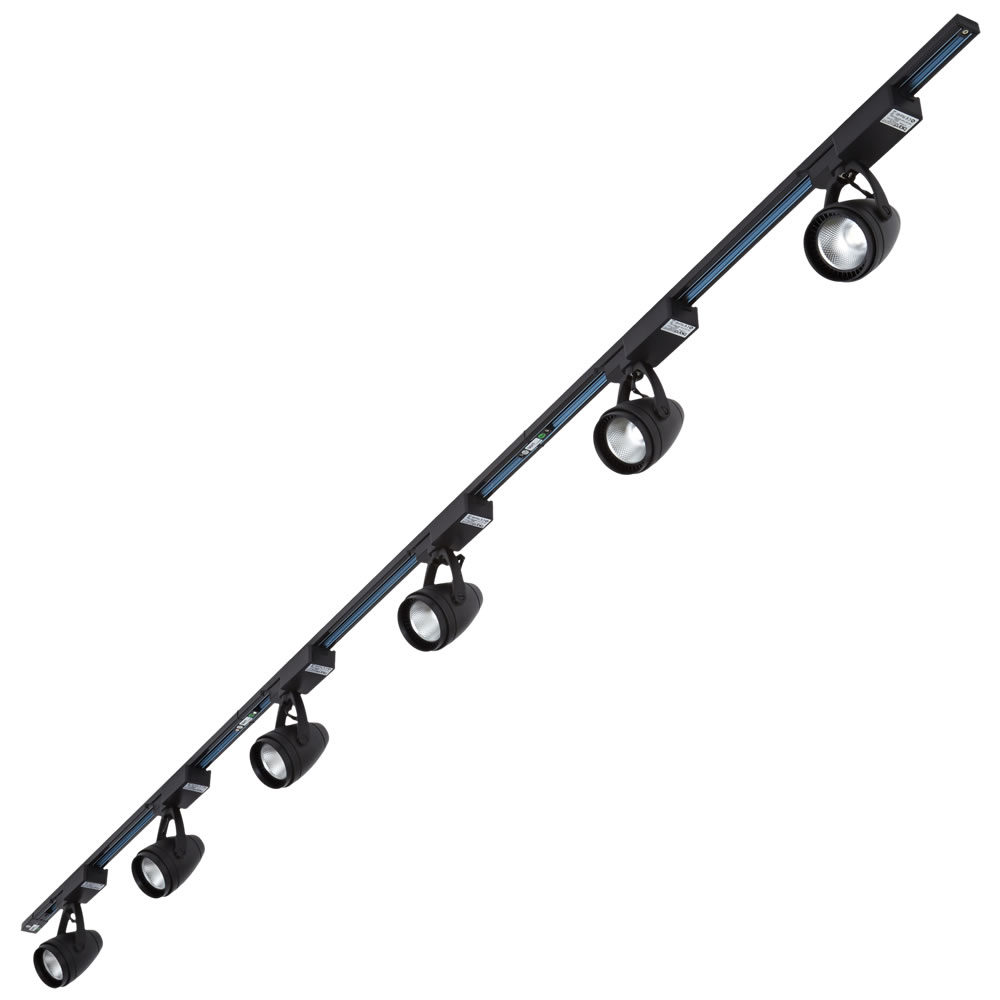 Biard Focos de Carril de Techo con 6 luces LED COB 3x 1m Negro 12W