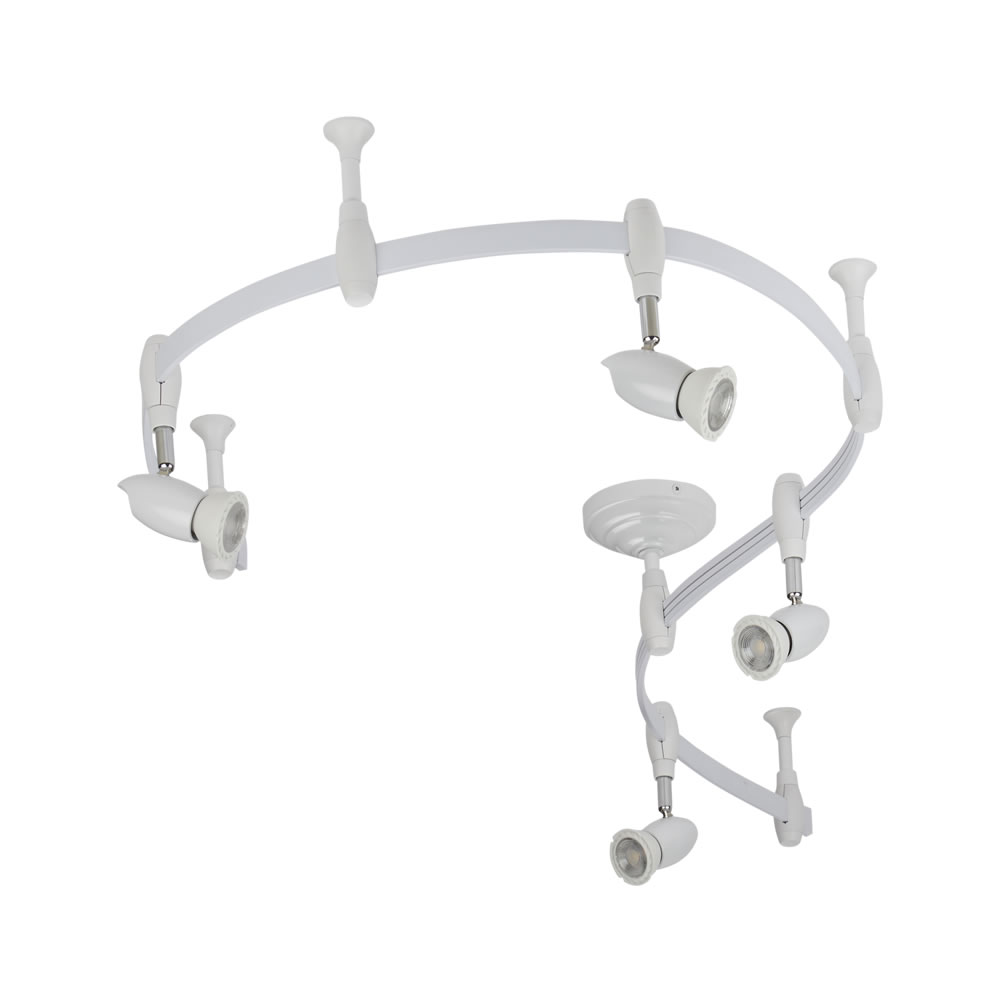 Biard Kit Completo con Rail Flexible Blanco de 2m y 4 Focos LED de Carril - Forio