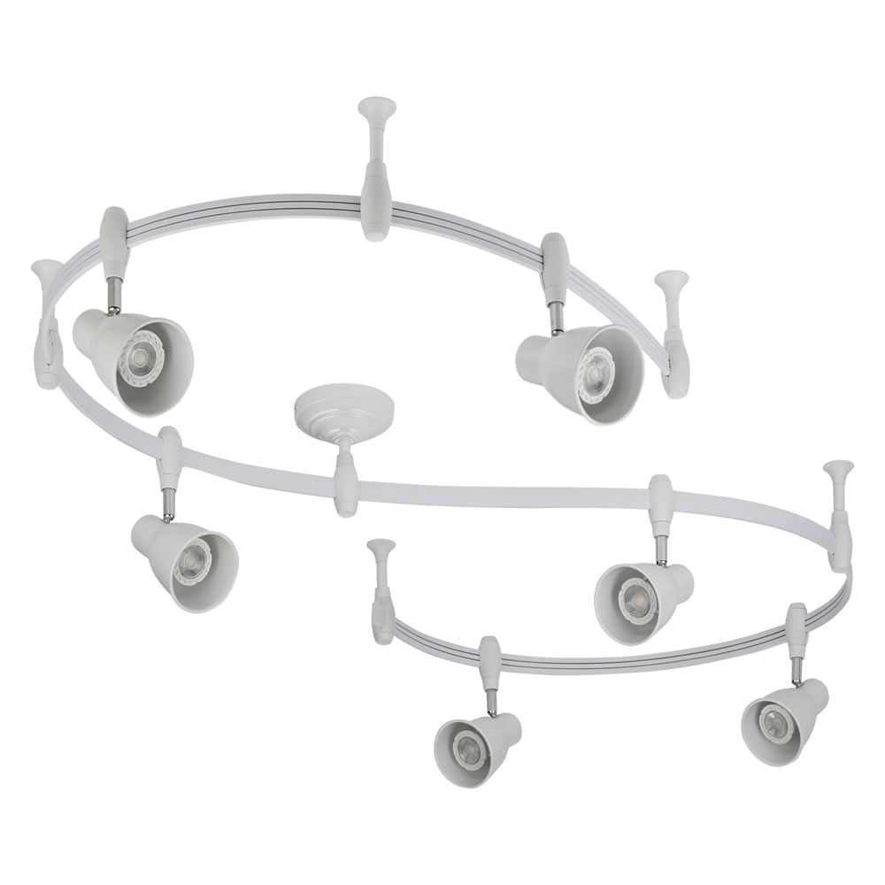 Biard Kit Completo con Rail Flexible Blanco de 3m y 6 Focos LED de Carril - Panza