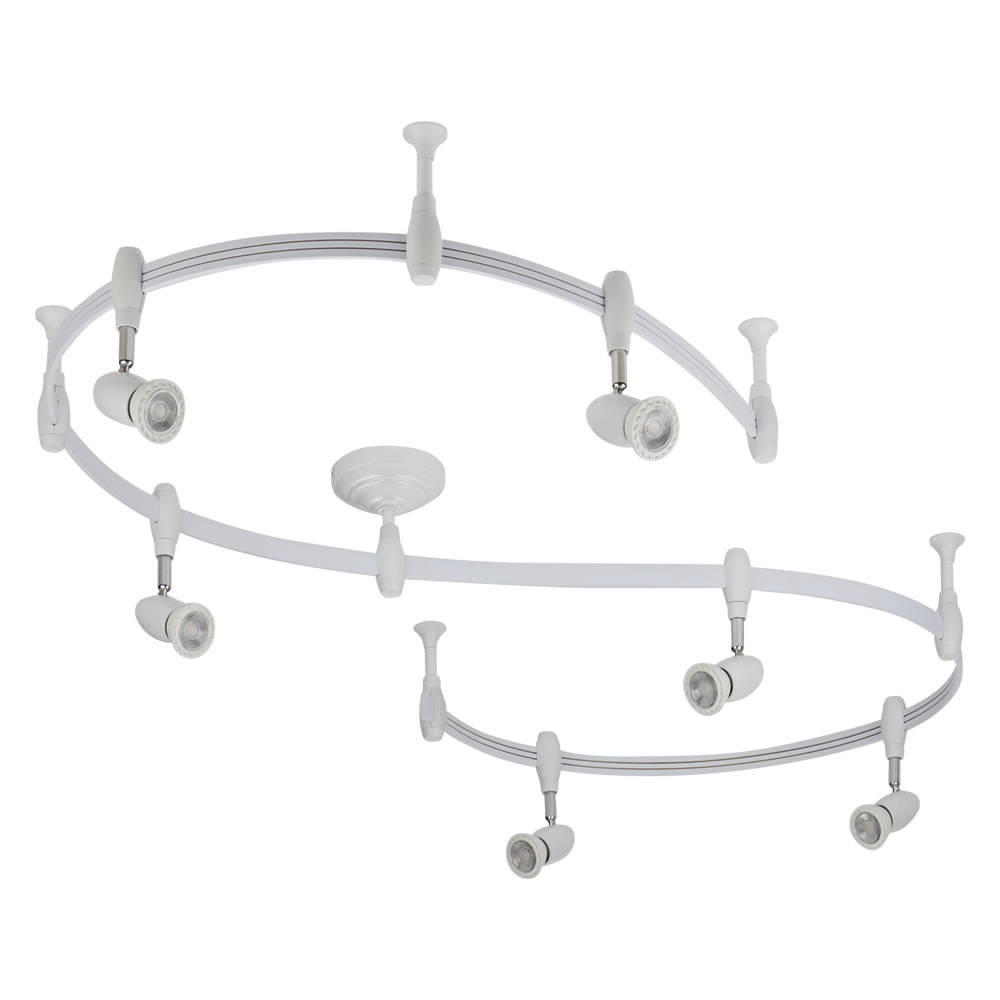 Biard Kit Completo con Rail Flexible Blanco de 3m y 6 Focos LED de Carril - Forio